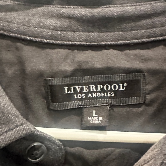 Liverpool Men's Gray Button-Up Shirt Jacket - Picture 2 of 4